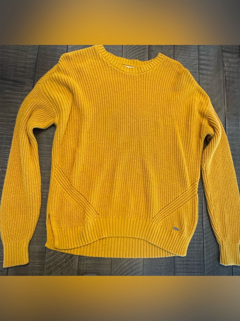 Hollister Mustard Yellow Crewneck Sweater